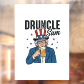 Oom Sam grappig patriottisch bier vector ontwerp_1 Raamsticker (Vel 2)