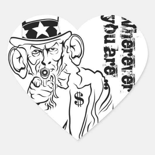 Oom Sam Hart Sticker (Voorkant)