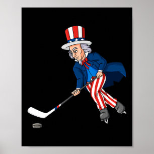 Oom Sam Hockey 4 juli Patriottische jongens Kinder Poster