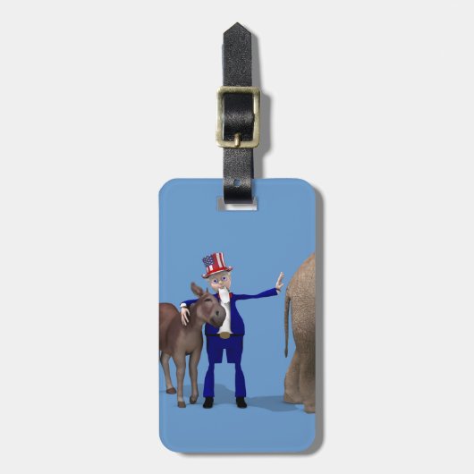 oom Sam houdt van Donkeys Bagagelabel (Voorkant verticaal)