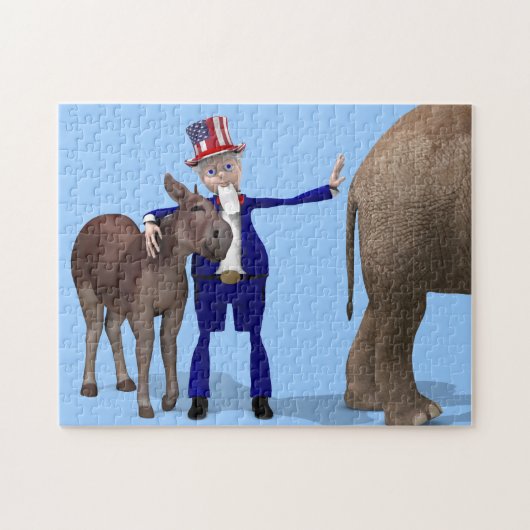 oom Sam houdt van Donkeys Legpuzzel (Horizontaal)