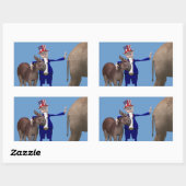 oom Sam houdt van Donkeys Rechthoekige Sticker (Vel)