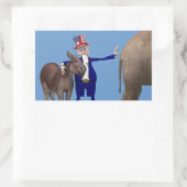 oom Sam houdt van Donkeys Rechthoekige Sticker (Tas)
