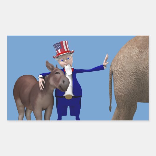 oom Sam houdt van Donkeys Rechthoekige Sticker (Voorkant)