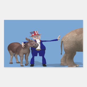 oom Sam houdt van Donkeys Rechthoekige Sticker