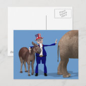 oom Sam Hugs Happy Donkey Briefkaart (Voorkant / Achterkant)