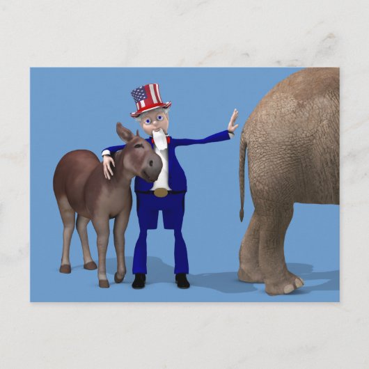 oom Sam Hugs Happy Donkey Briefkaart (Voorkant)