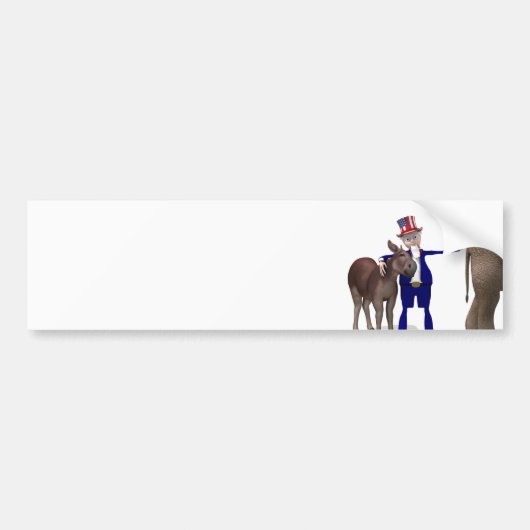 oom Sam Hugs Happy Donkey Bumpersticker (Voorkant)