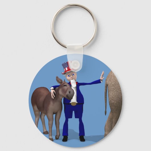 oom Sam Hugs Happy Donkey Sleutelhanger (Voorkant)