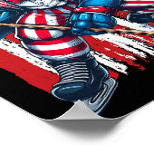 Oom Sam ijshockeyspeler 4 juli Amerikaanse vlag Poster (Hoek)