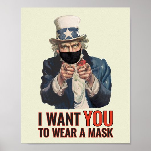 Oom Sam - Ik wil dat je een masker draag - propaga Poster (Voorkant)