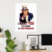 Oom Sam ik wil dat je een veteraan Poster bedankt (Thuiskantoor)