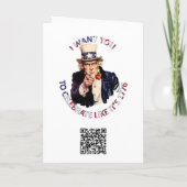 Oom Sam, ik wil dat je feest viert alsof het 1776 Kaart (Achterkant)