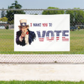 Oom Sam, ik wil dat je gaat stemmen Spandoek (Insitu)