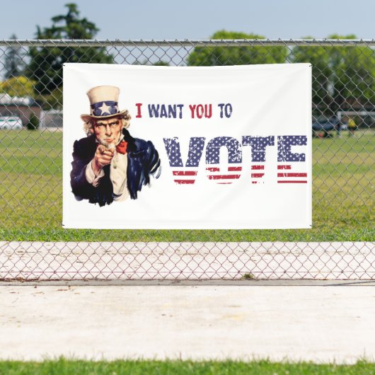 Oom Sam, ik wil dat je gaat stemmen Spandoek (Insitu)