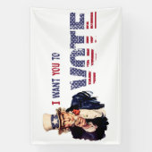 Oom Sam, ik wil dat je gaat stemmen Spandoek (Verticaal)