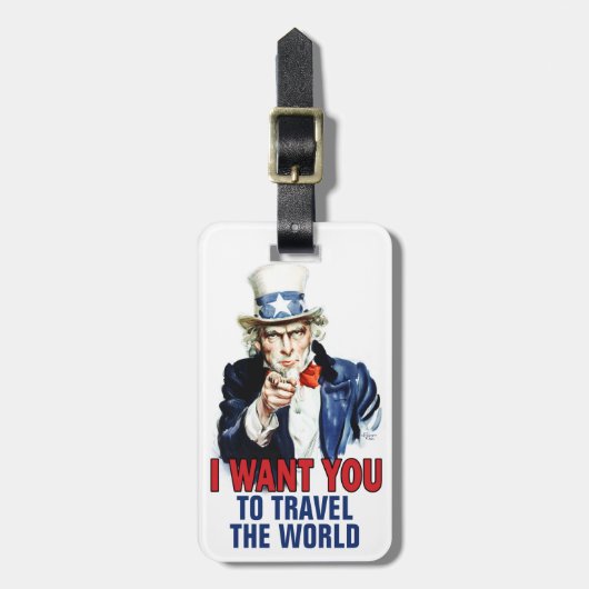 Oom Sam - Ik wil dat je reist Bagagelabel (Voorkant verticaal)