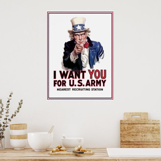 Oom Sam "Ik wil je" — Grens Poster (Keuken)