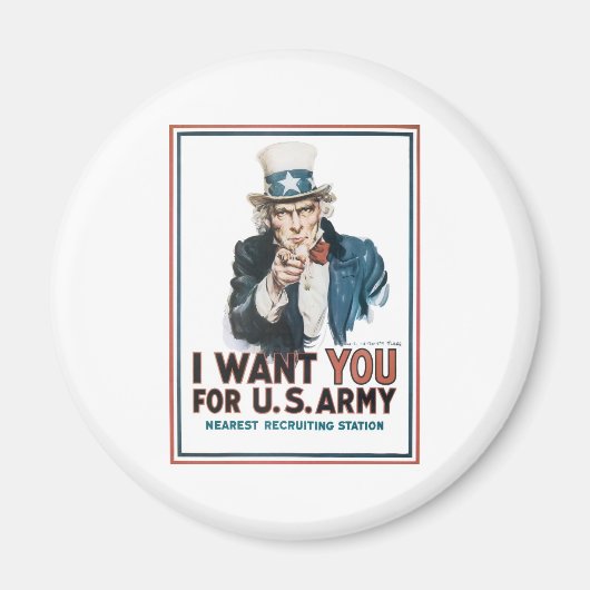 Oom Sam: "Ik wil je!" Magneet (Voorkant)