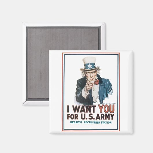 Oom Sam: "Ik wil je!" Magneet (Voorkant / Achterkant)