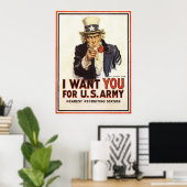 Oom Sam - ik wil je - Vintage Poster (Thuiskantoor)