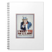 Oom Sam ik wil je voor ons leger. Notitieboek (Voorkant)