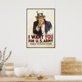 oom Sam ik wil jullie WWI Propaganda VS Poster (Keuken)