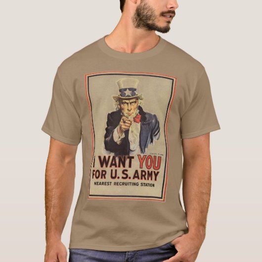  oom Sam ik wil jullie WWI Propaganda VS T-shirt (Voorkant)