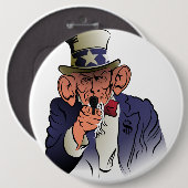 Oom Sam in kleur Ronde Button 6,0 Cm (Voorkant /achterkant)