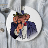 Oom Sam in kleur Ronde Button 6,0 Cm (In situ)