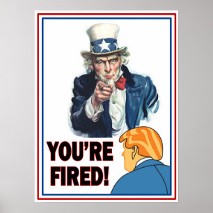 Oom Sam: "Je bent bang!" Trump.  Wit Poster