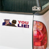 Oom Sam: Jij liegt! Bumpersticker (Op Truck)