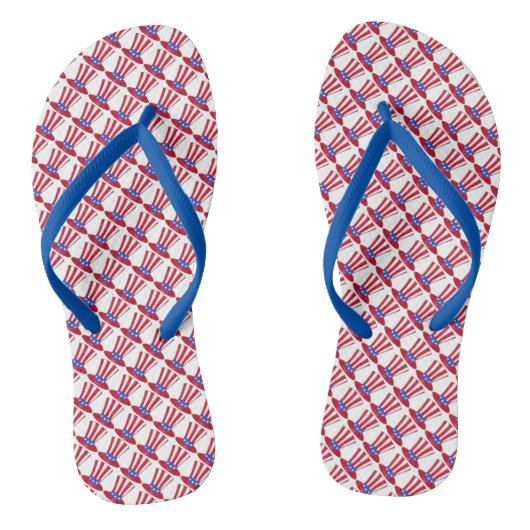 Oom Sam Juli 4e Amerikaanse Patriottische Vlag Teenslippers (Voetbed)