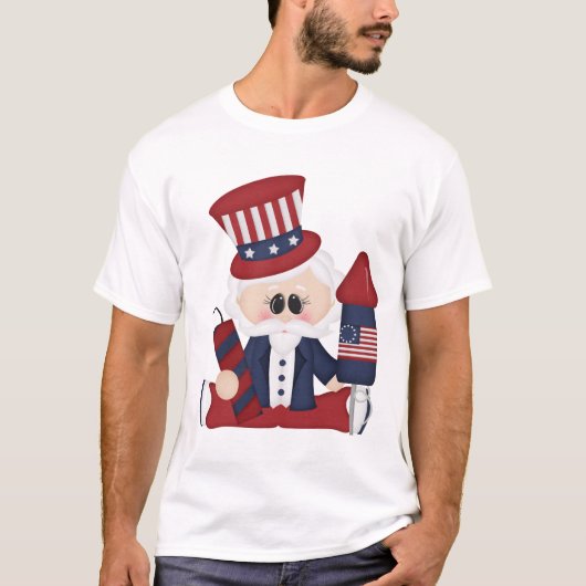Oom Sam Juli Vierde Patriottische T-shirt (Voorkant)