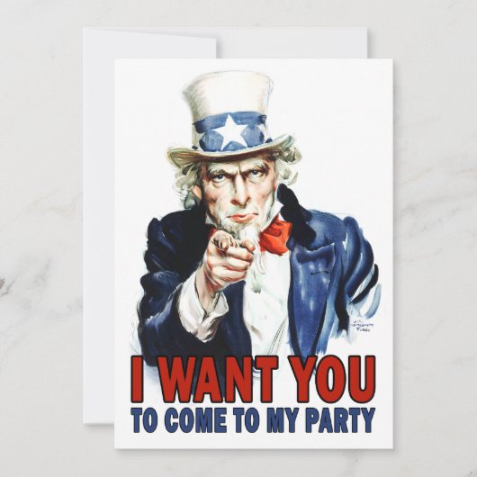  oom Sam - kom naar mijn partij Kaart (Voorkant)