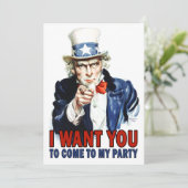  oom Sam - kom naar mijn partij Kaart (Staand voorkant)