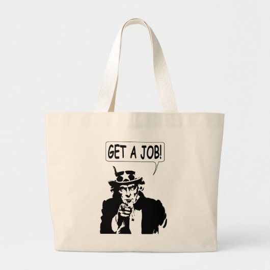 oom Sam krijgt een baan Grote Tote Bag (Voorkant)