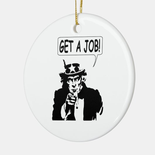 oom Sam krijgt een baan Keramisch Ornament (Links)