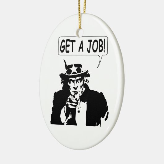 oom Sam krijgt een baan Keramisch Ornament (Links)