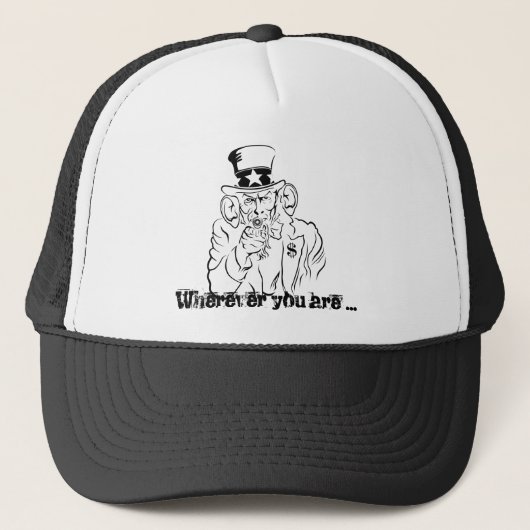Oom SAM luistert Trucker Hoed Pet (Voorkant)