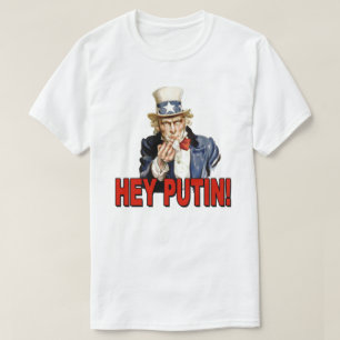 Oom Sam Middenvinger Hé Putin T-shirt