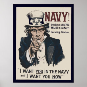 oom Sam Navy WW1 Poster terugwinnen