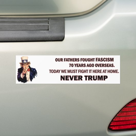oom Sam Nooit Trump Bumpersticker (Op auto)