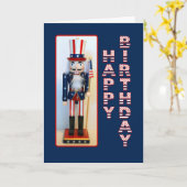 Oom Sam Nutcracker Happy Birthday Kaart (Gele Bloem)