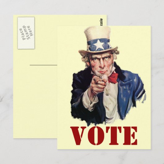 Oom Sam Patriotic STETE Design Briefkaart (Voorkant / Achterkant)