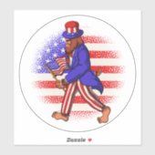 Oom Sam Patriottische Vlag met Bigfoot 4 juli Sticker (Vel)