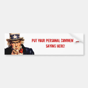 Oom Sam Persoonlijke Bumpersticker