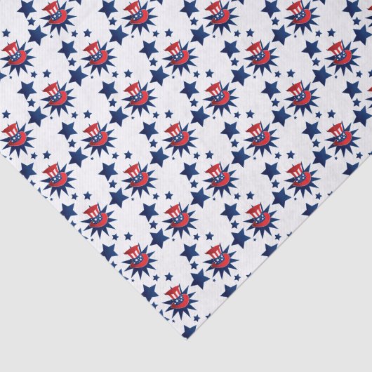 Oom Sam pet en sterren Tissuepapier (Detail)