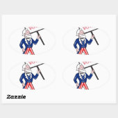 Oom Sam Placard Stemming Cartoon Ovale Sticker (Vel)