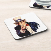 oom Sam Pointing Finger Bier Onderzetter (Linkerzijde)